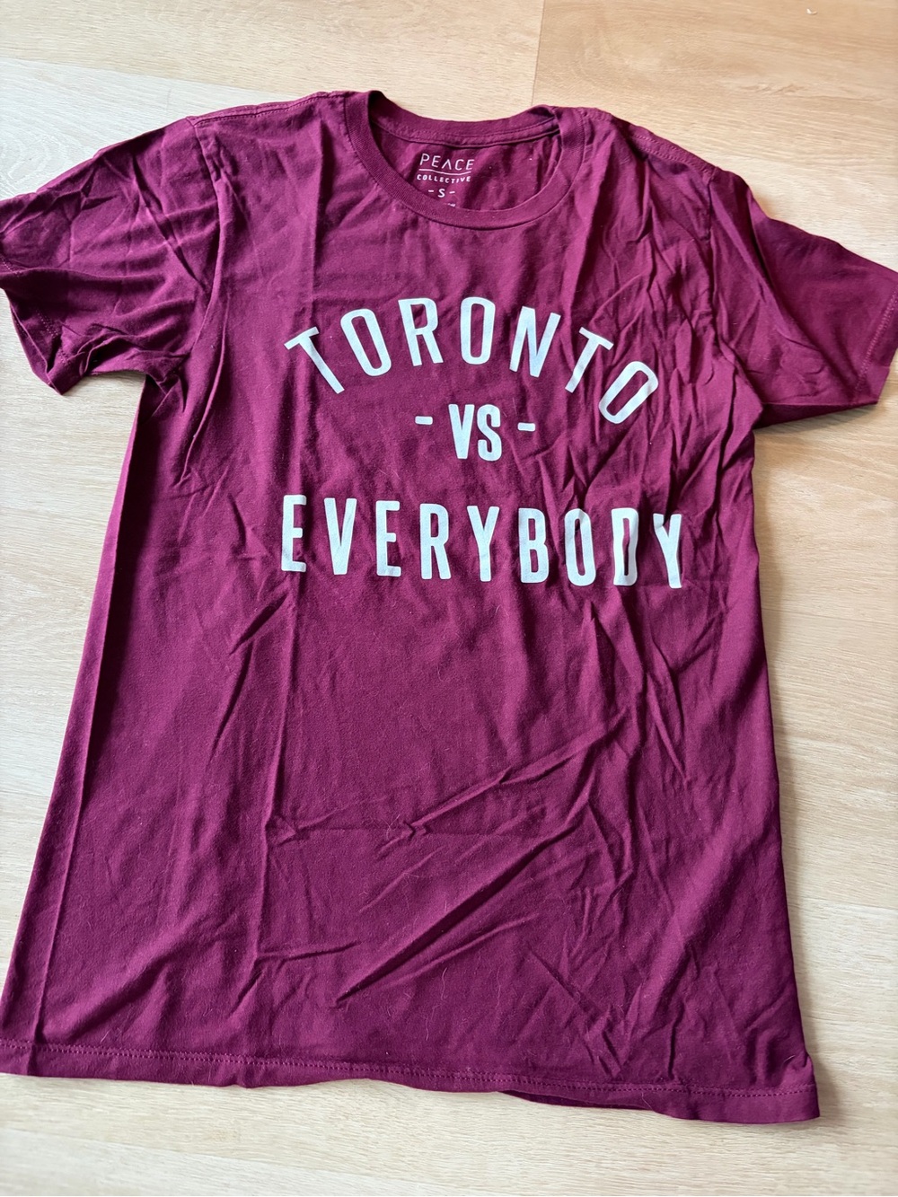 Peace Collective Toronto vs Everybody Burgundy Graphic Tee S